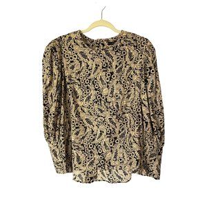Zara Woman paisley boho top Size L